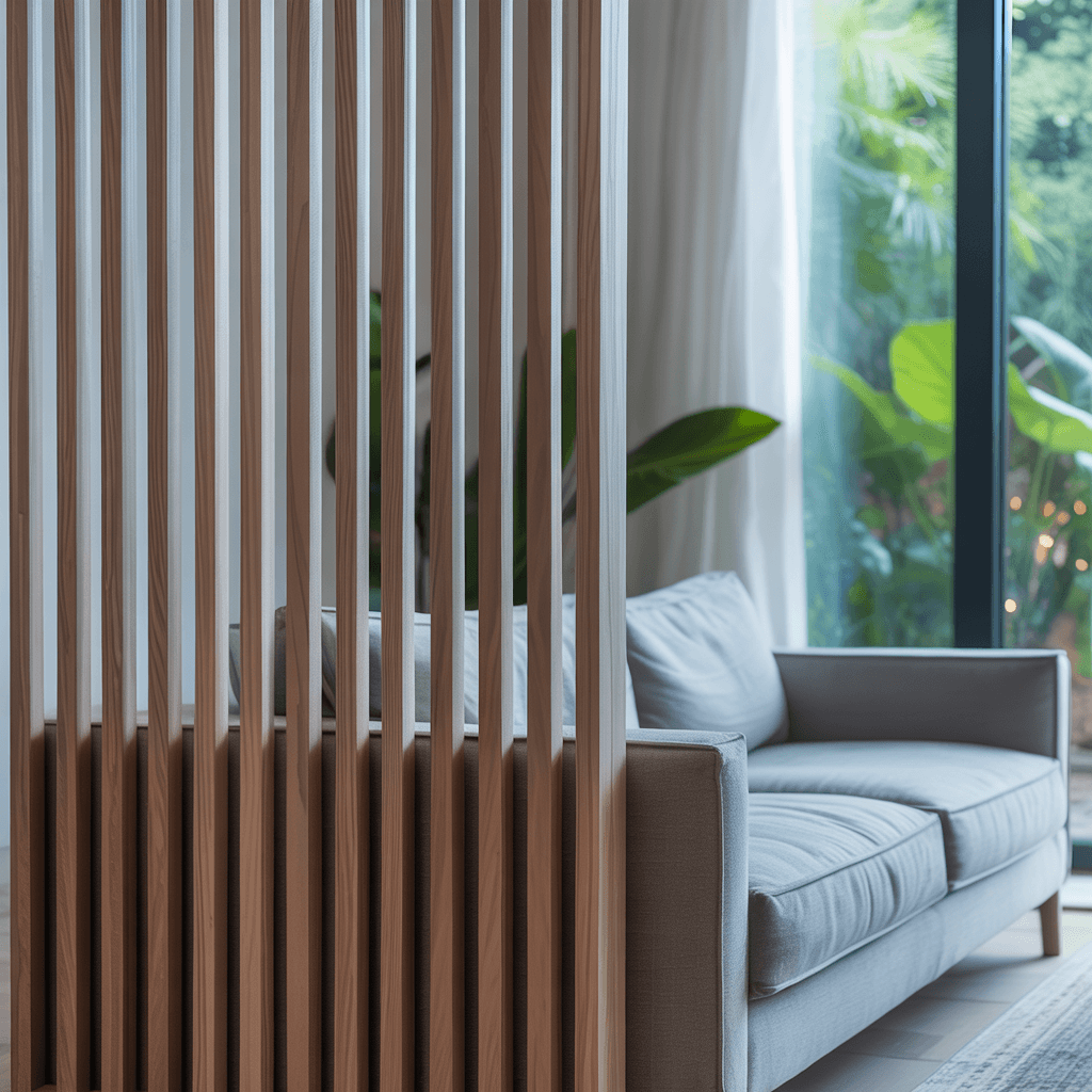 Wooden Room Divider for Open Spaces
