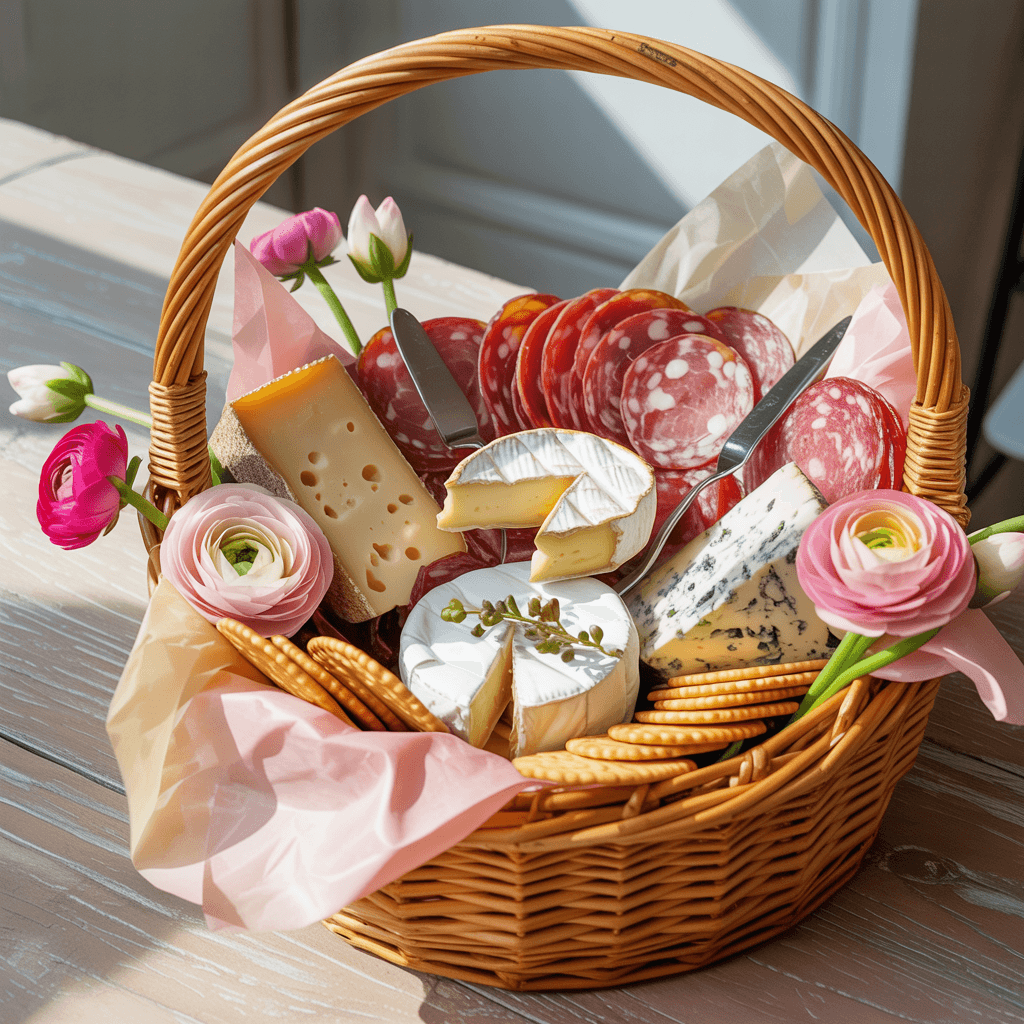 Gourmet Cheese & Charcuterie Easter Basket