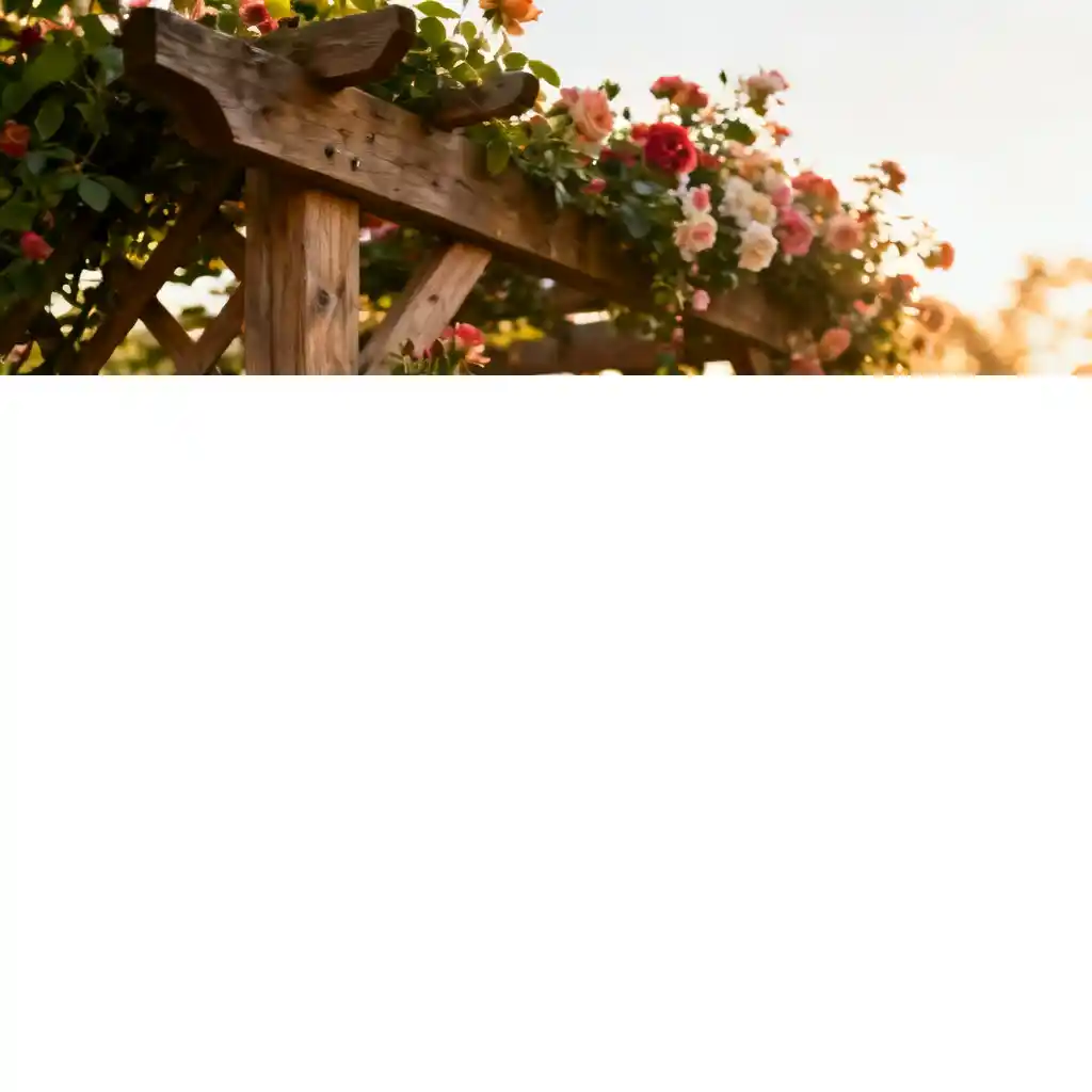 Garden Trellis Covered in Blooms