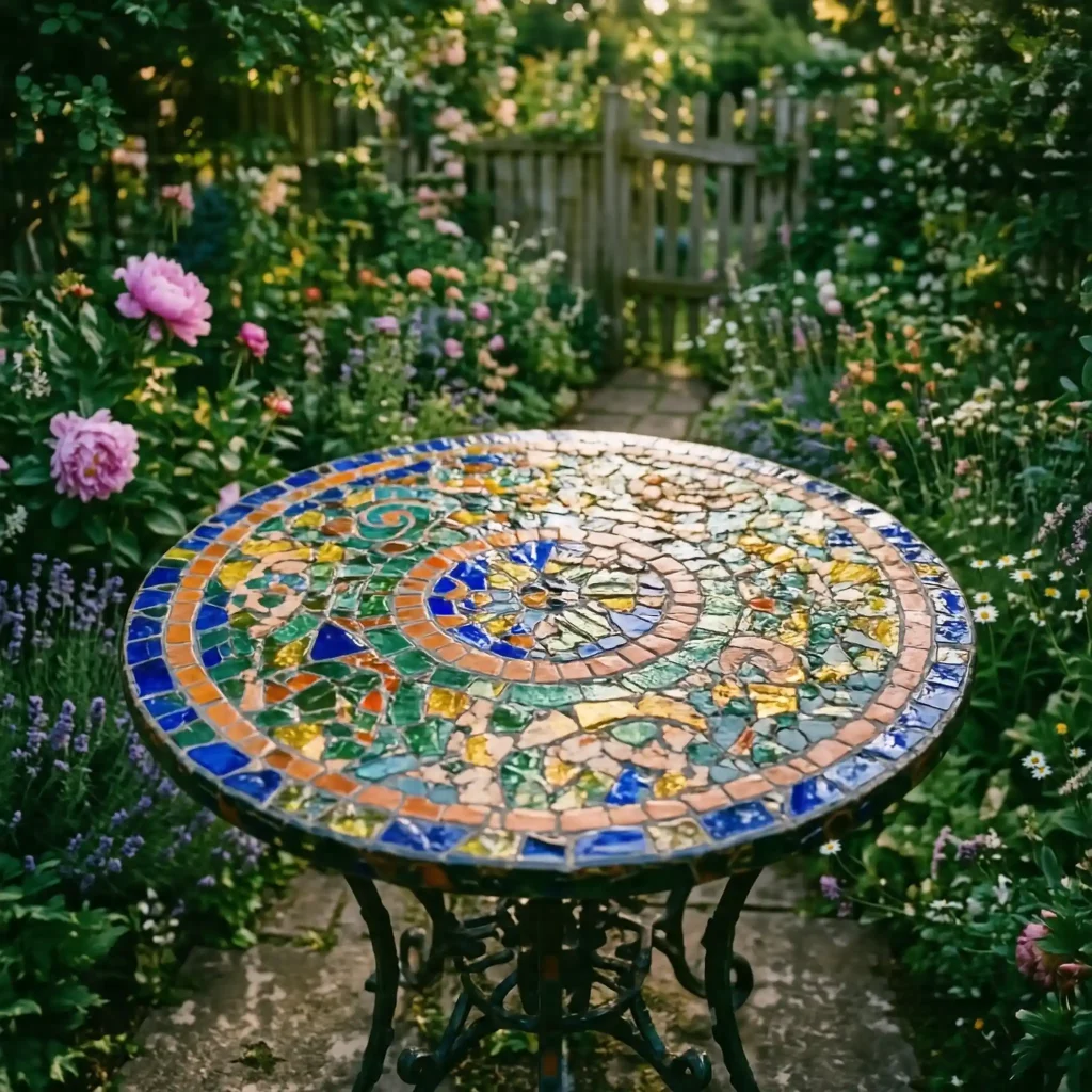 Colorful Mosaic Garden Table