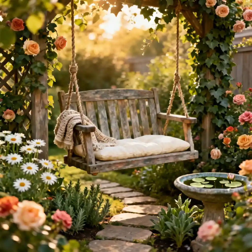 Peaceful Garden Swing Retreat