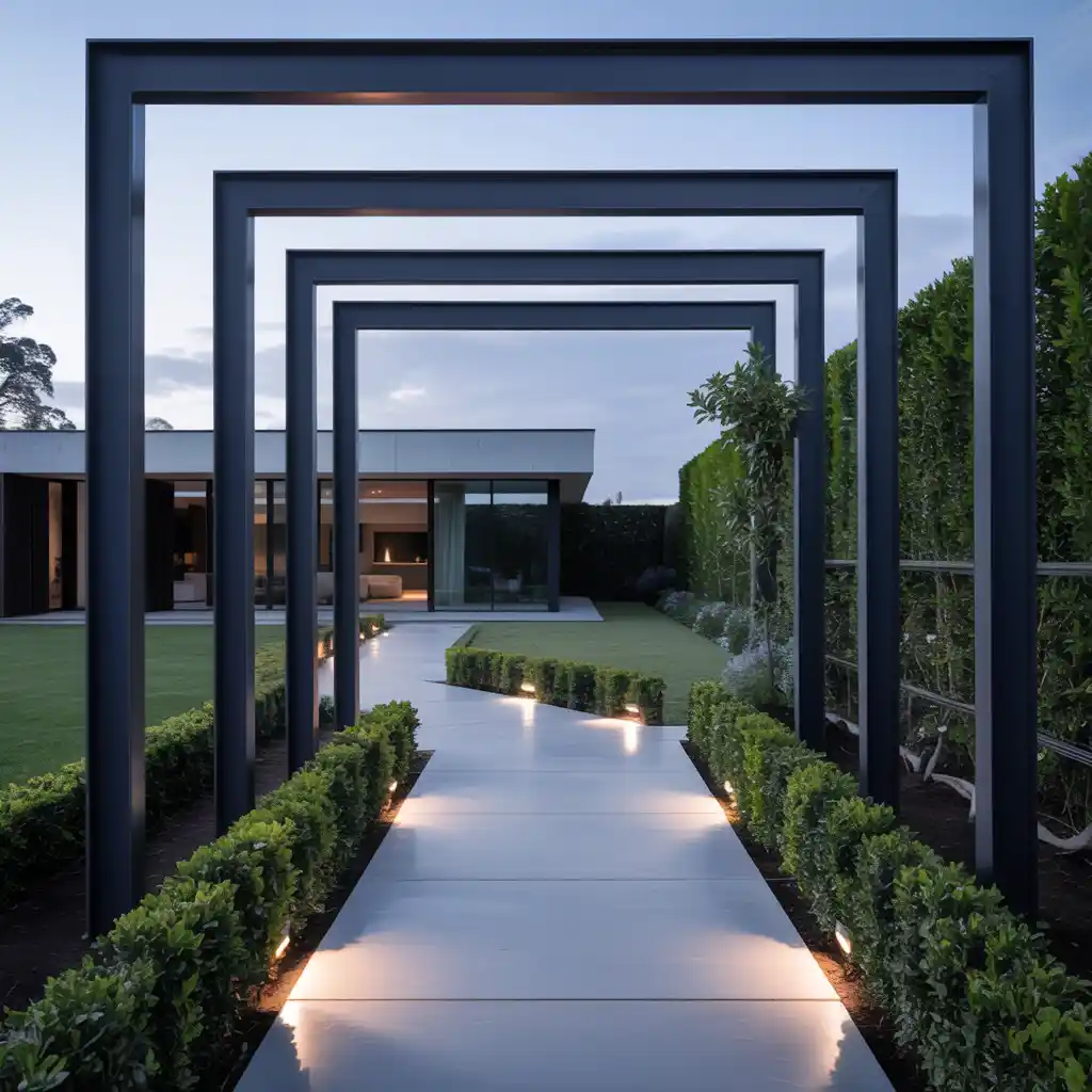 Modern Minimal Pergola Walkway
