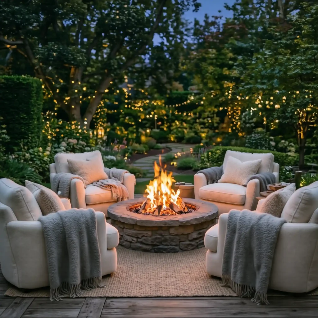 Cozy Outdoor Fire Pit Area