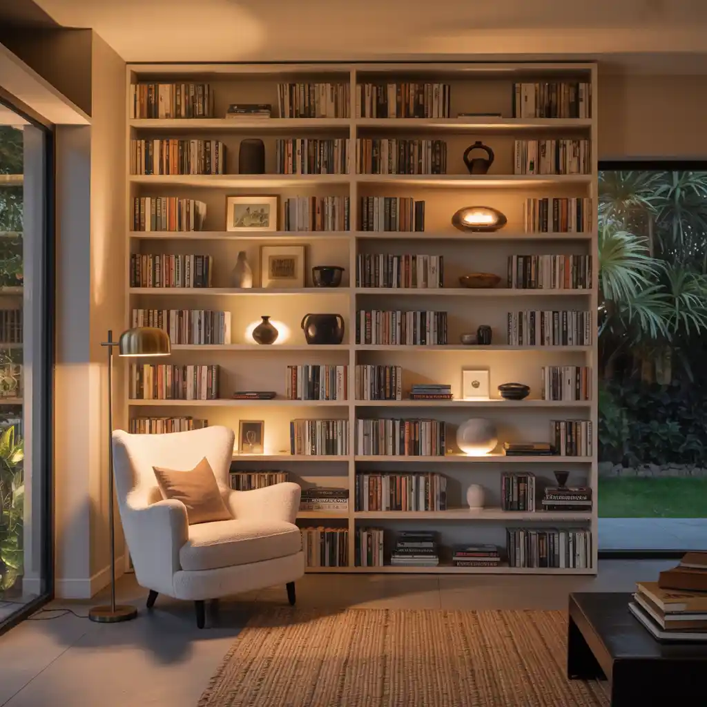 Floor to Ceiling Bookshelf Wall