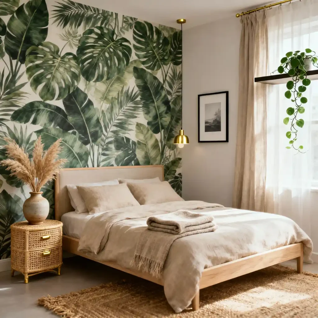 Botanical Wallpaper Accent Wall