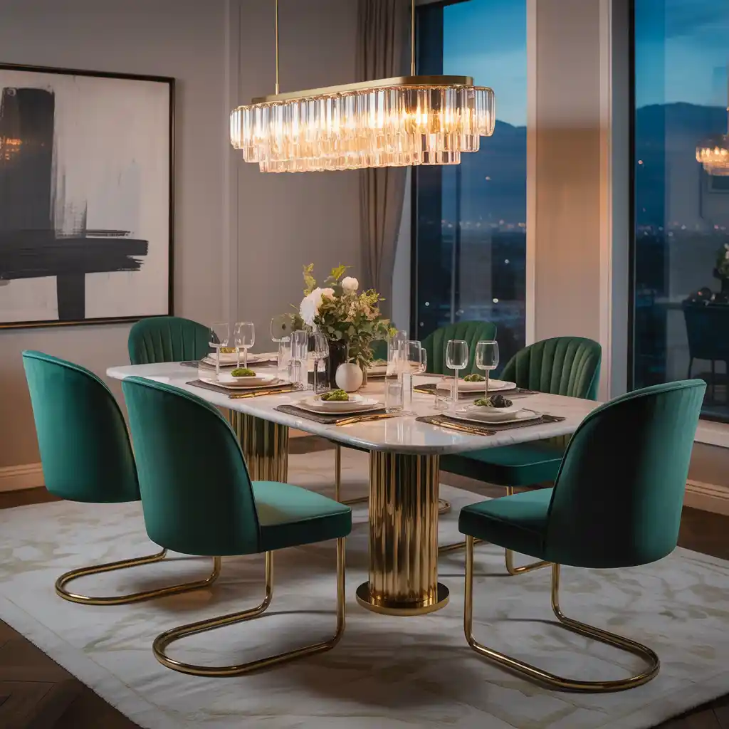 Elegant Marble Dining Table Setup