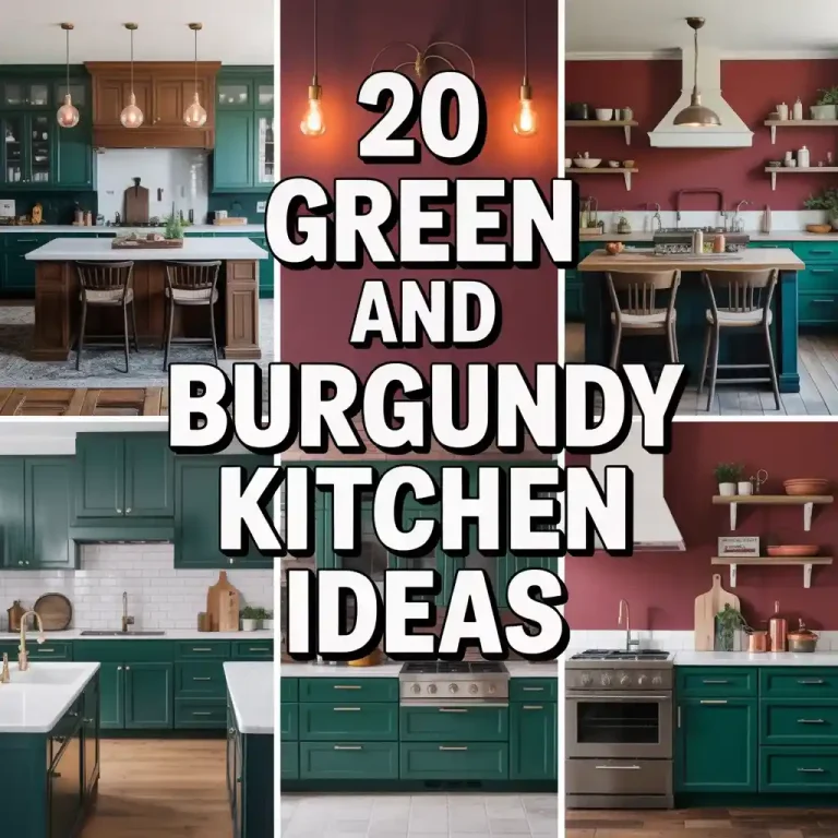 Green and burgundy kitchen ideas