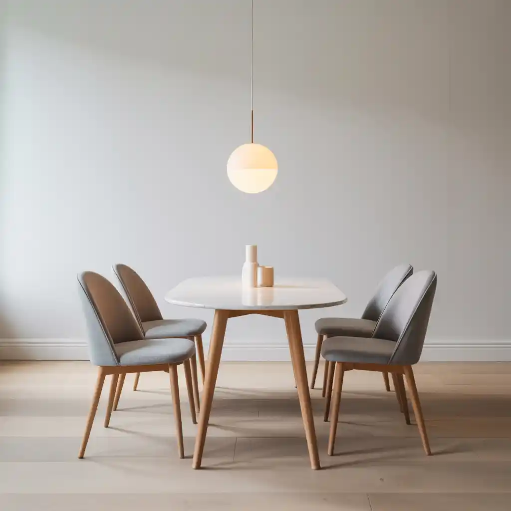 Minimalist White Dining Room Design