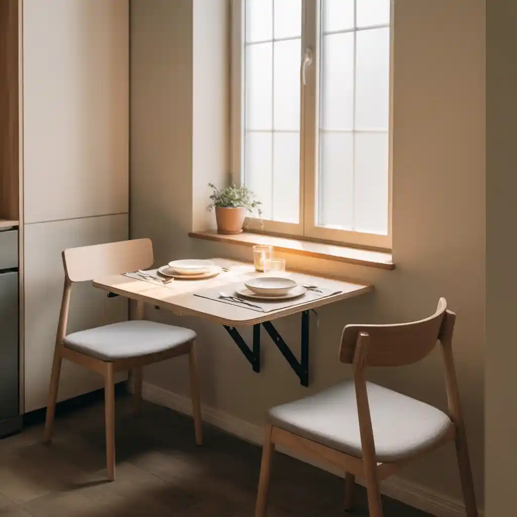 Wall Mounted Dining Table for Tiny Apartments