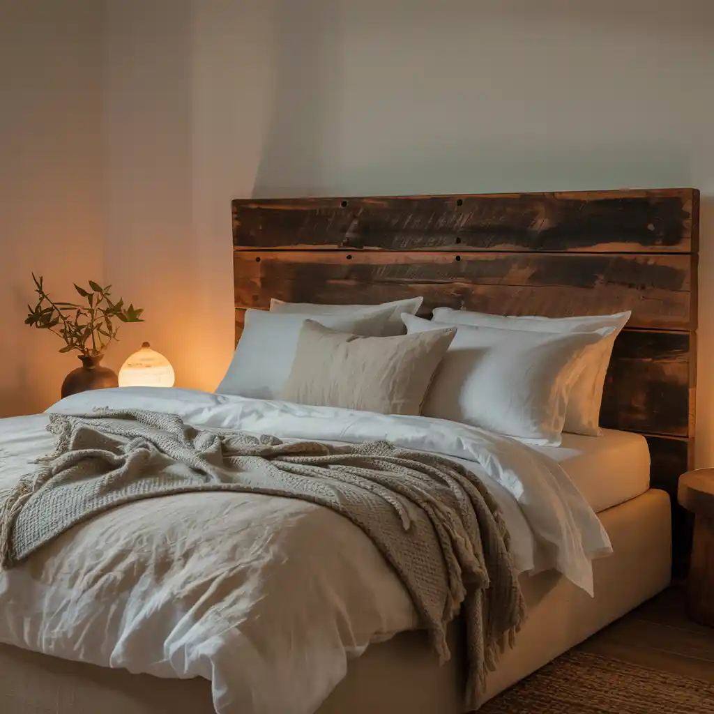 Wooden Headboard as a Focal Point
