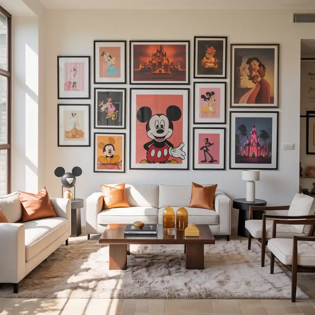 Disney Gallery Wall with Mixed Characters
