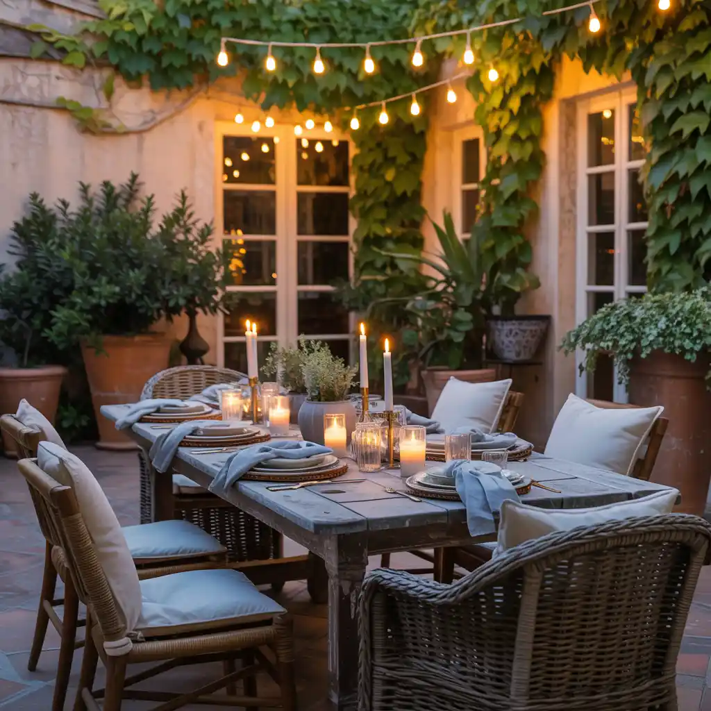 Outdoor Dining Patio Setup
