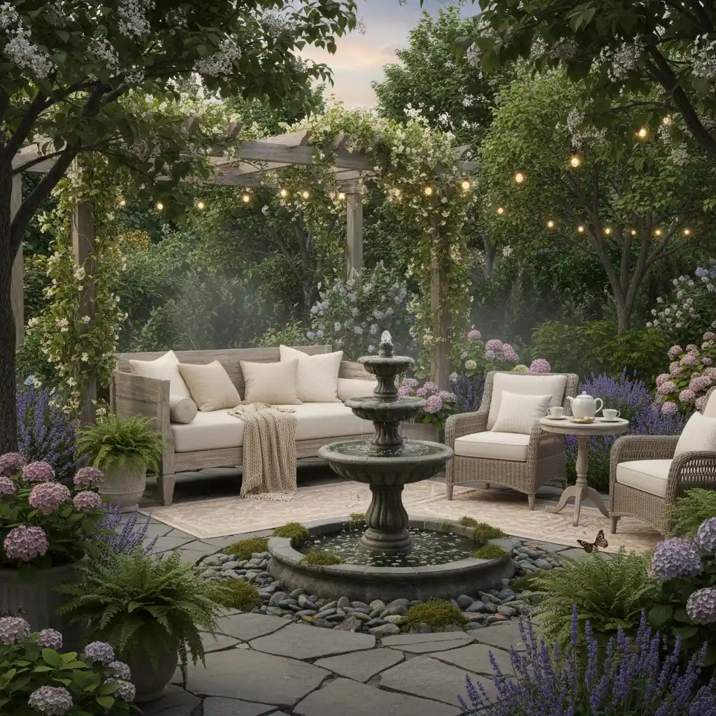 Patio with Water Feature