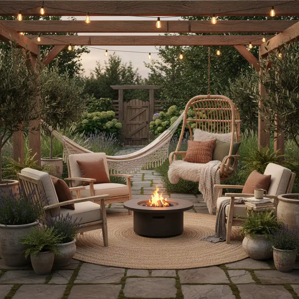 Patio with Hanging Chairs